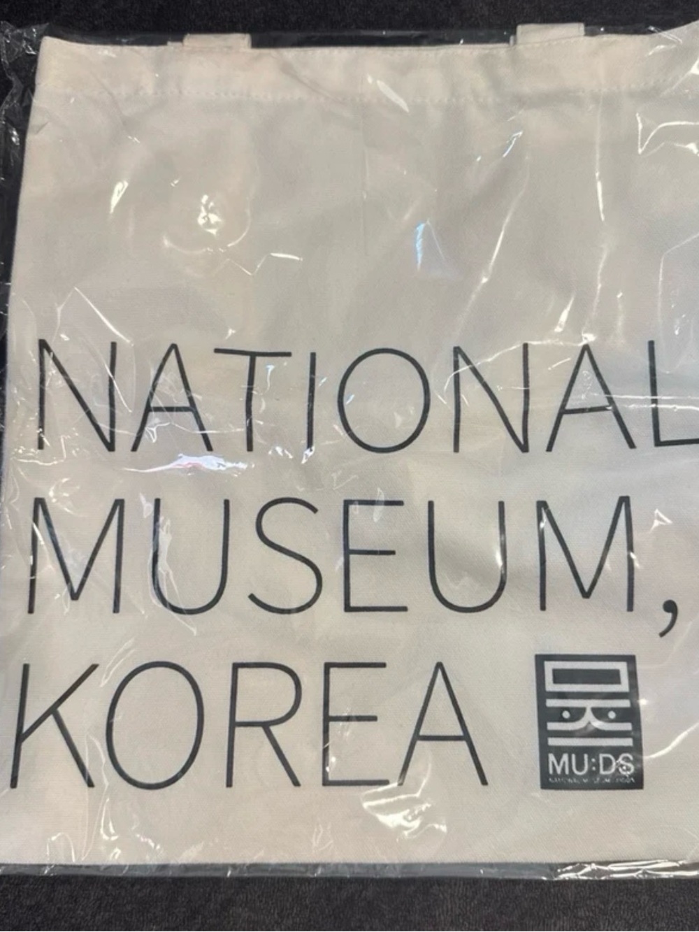 National Museum Korea Canvas Tote Bag - White with Black Text